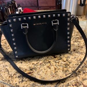 Michael Kors selma leather silver studded purse